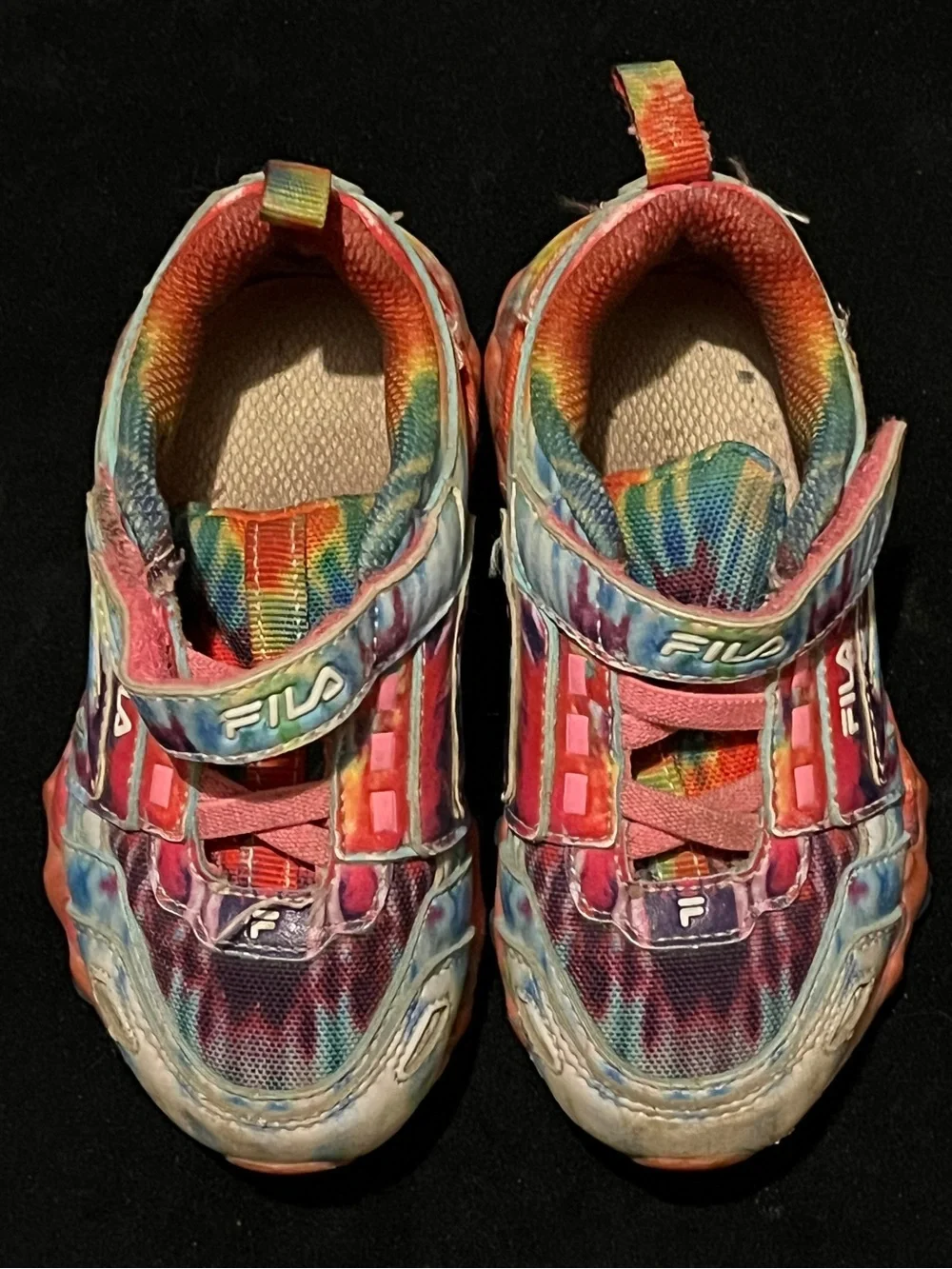 FILA Kids Tie Dye Hook & Loop Athletic Sneakers Size 7C Toddler Multicolor